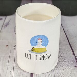 Rae Dunn LET IT SNOW Ceramic Winter Snow Scented Candle - 13.2 oz